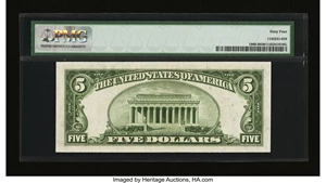 image for: Fr. 1960-B $5 1934D Federal Reserve Note. PMG Choice Uncirculated 64....