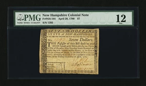 image for: New Hampshire April 29, 1780 $7 PMG Fine 12....