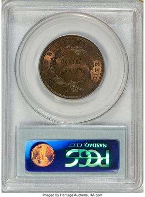 image for: 1842 1C Large Date MS65 Red and Brown PCGS....