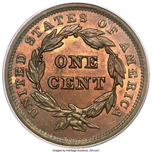 image for: 1842 1C Large Date MS65 Red and Brown PCGS....