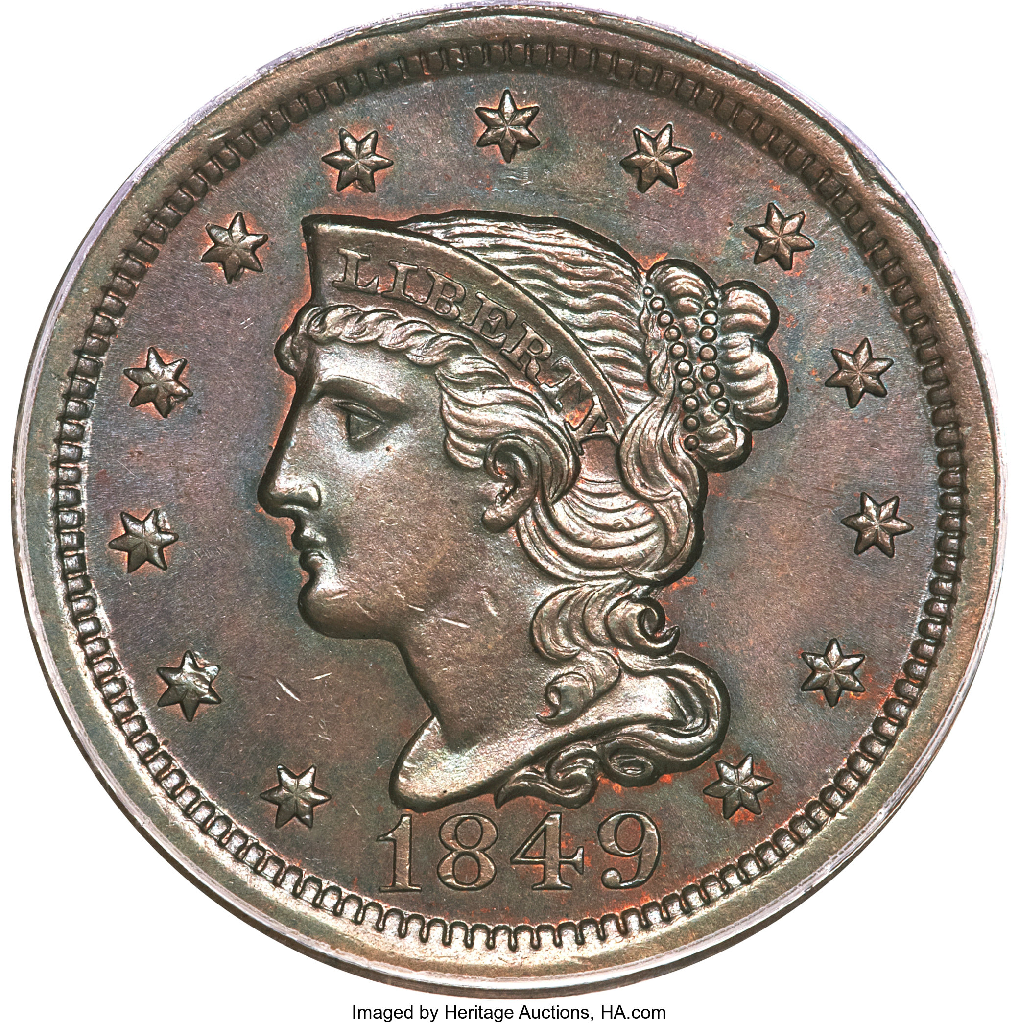 1849 Braided Hair Large Penny Values Prices The Greysheet