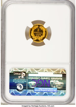 image for: 1856 G$1 Slanted 5 PR66 ★ Ultra Cameo NGC. CAC....