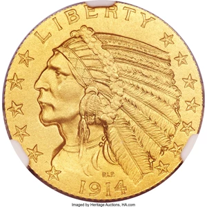 image for: 1914 $5 PR66 NGC....
