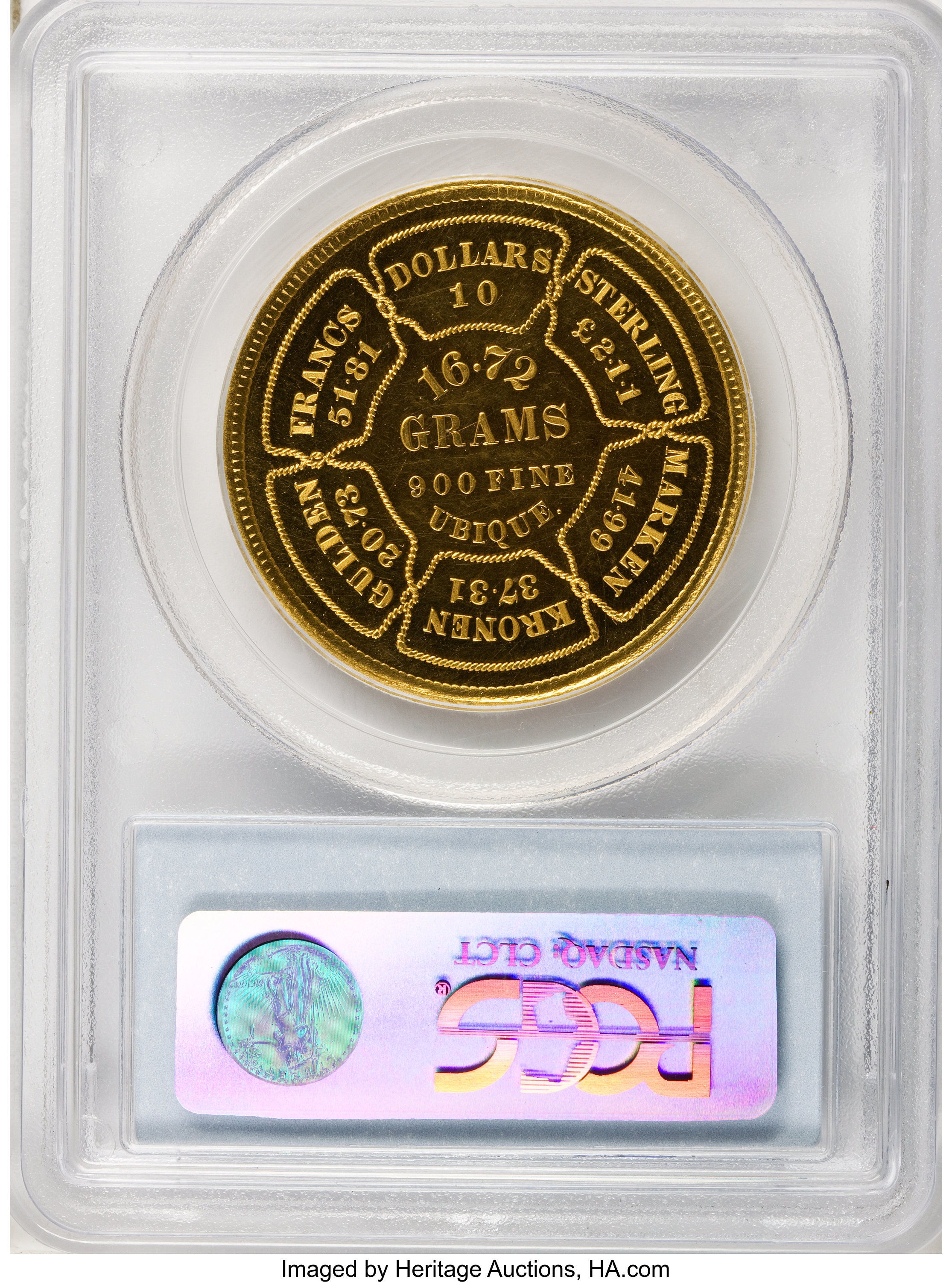 image for: 1874 $10 Bickford Ten Dollar, Judd-1373, Pollock-1518, R.8, PR65 Deep Cameo PCGS....