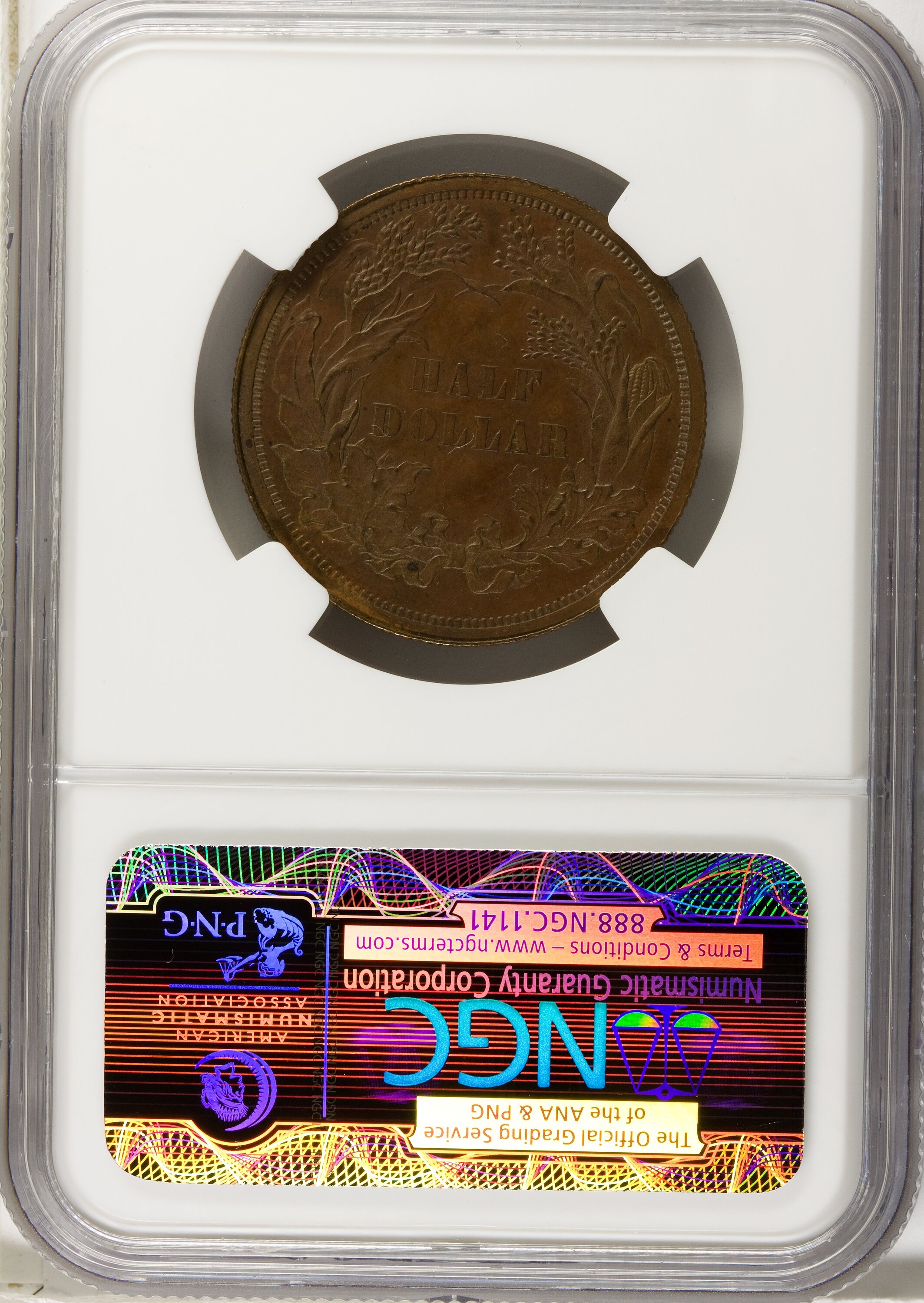 image for: 1859 P50C Half Dollar, Judd-238, Pollock-294, R.5, PR63 Brown NGC. CAC....