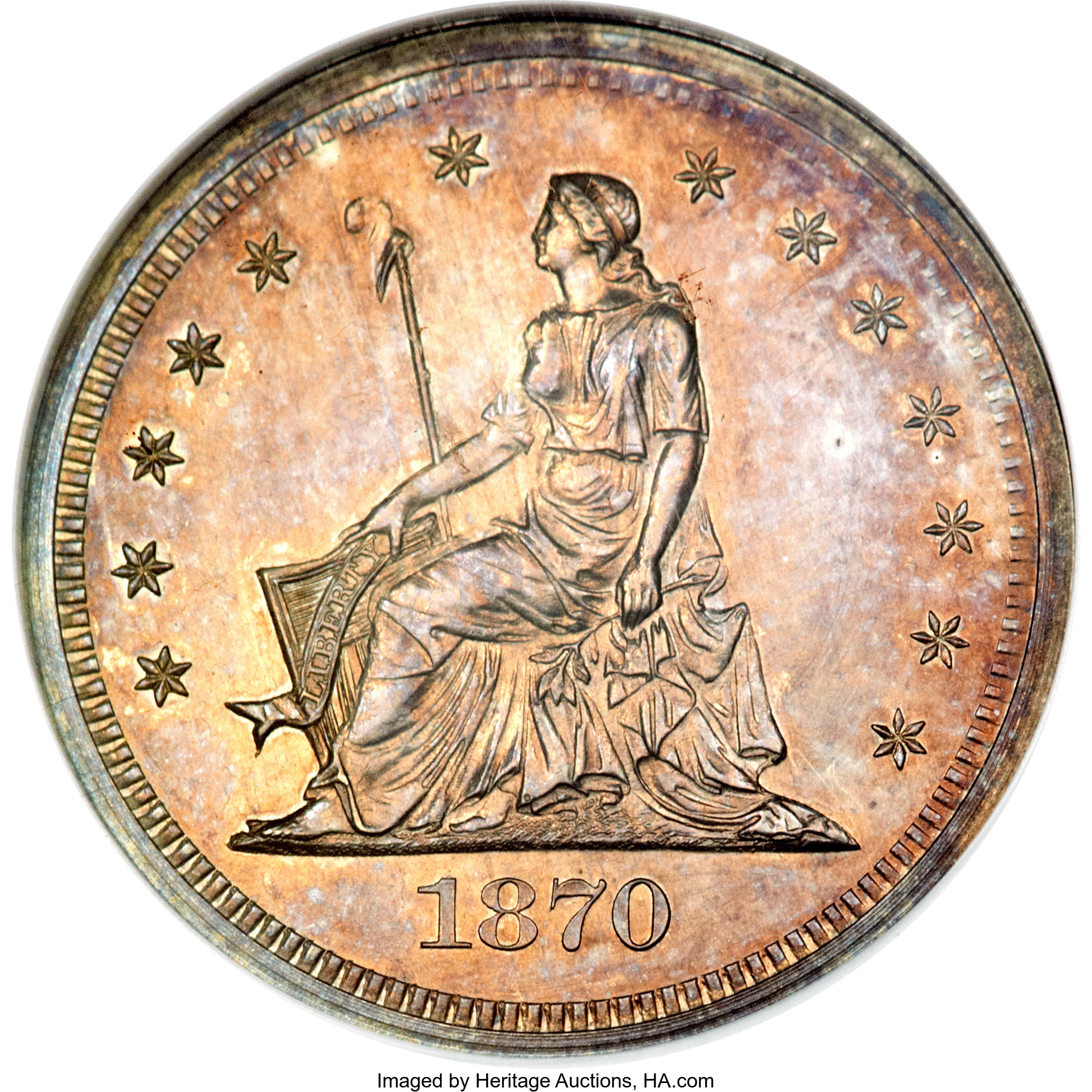 image for: 1870 25C Standard Silver Quarter Dollar, Judd-877, Pollock-974, Low R.7, PR63 NGC....
