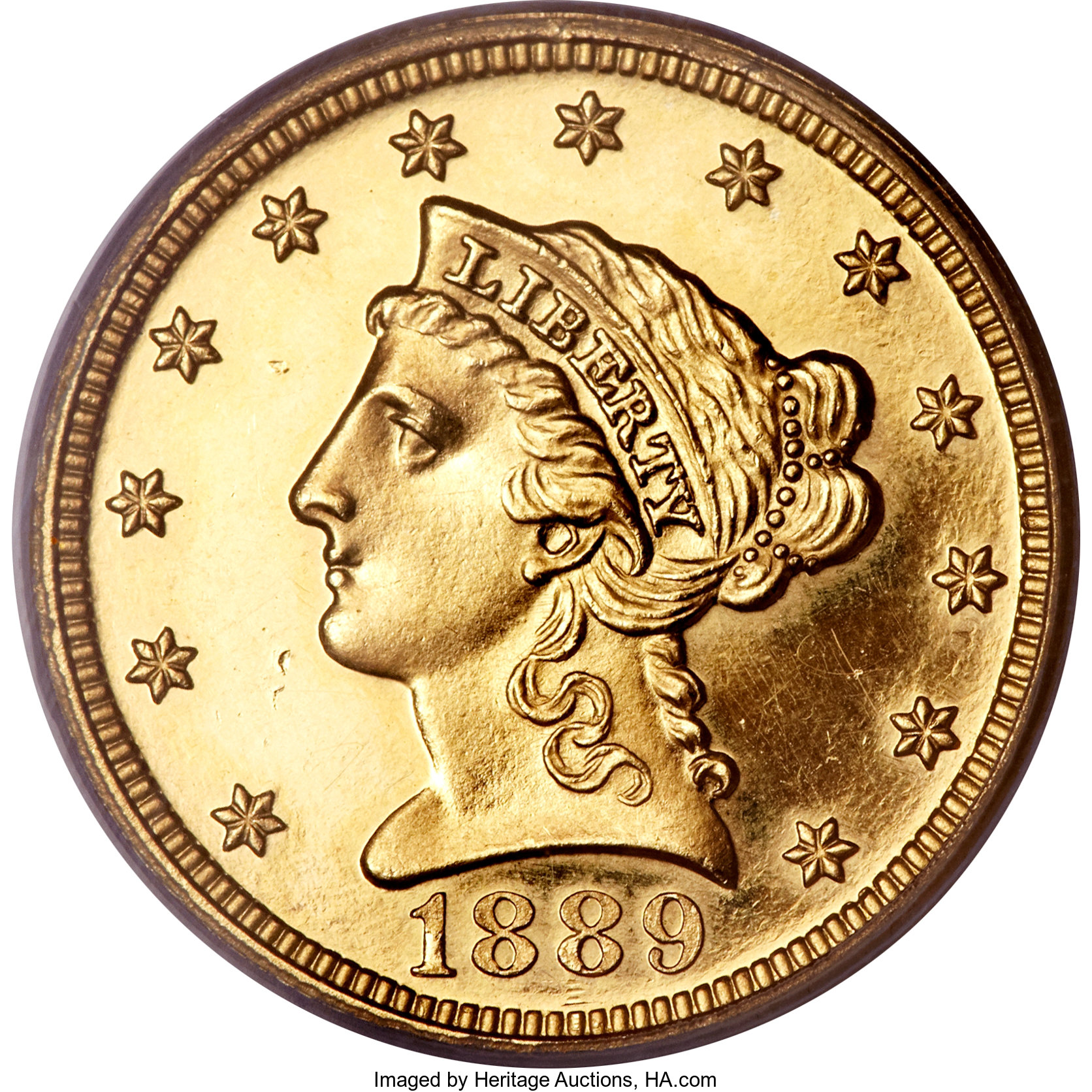 image for: 1889 $2 1/2 PR63 Cameo PCGS....