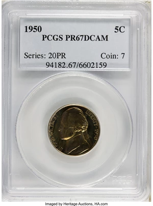 image for: 1950 5C PR67 Deep Cameo PCGS....