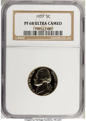image for: 1957 5C PR68 Ultra Cameo NGC....
