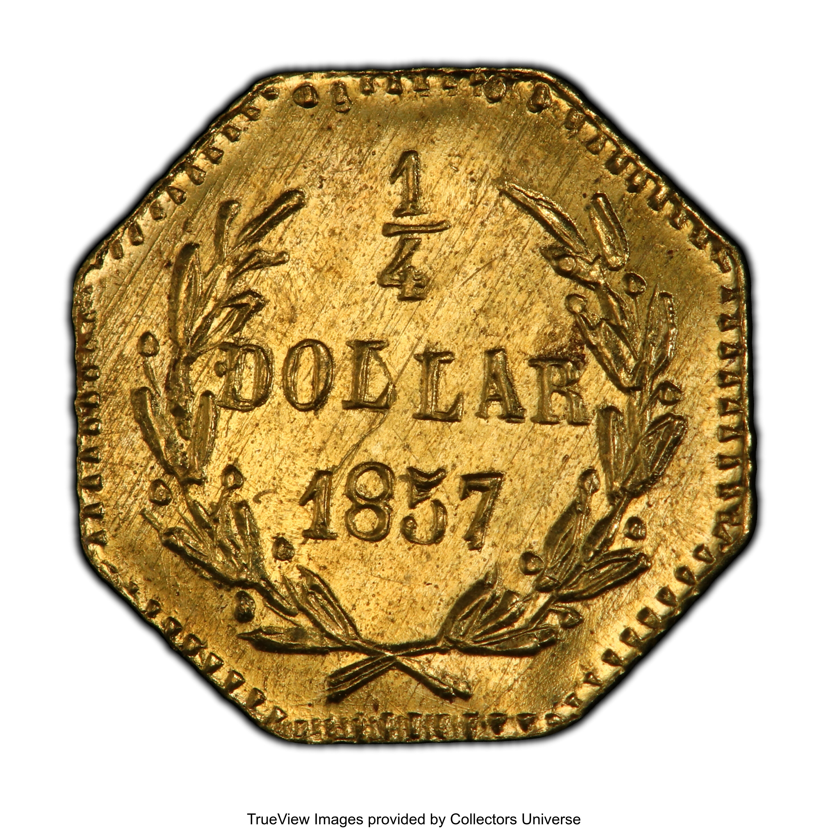 image for: 1857 25C BG-1301A - Restrike MS64 PCGS. PCGS Population: (15/14 and 0/1+). NGC Census: (0/0 and 0/0+). CDN: $130 Whsle. Bid...