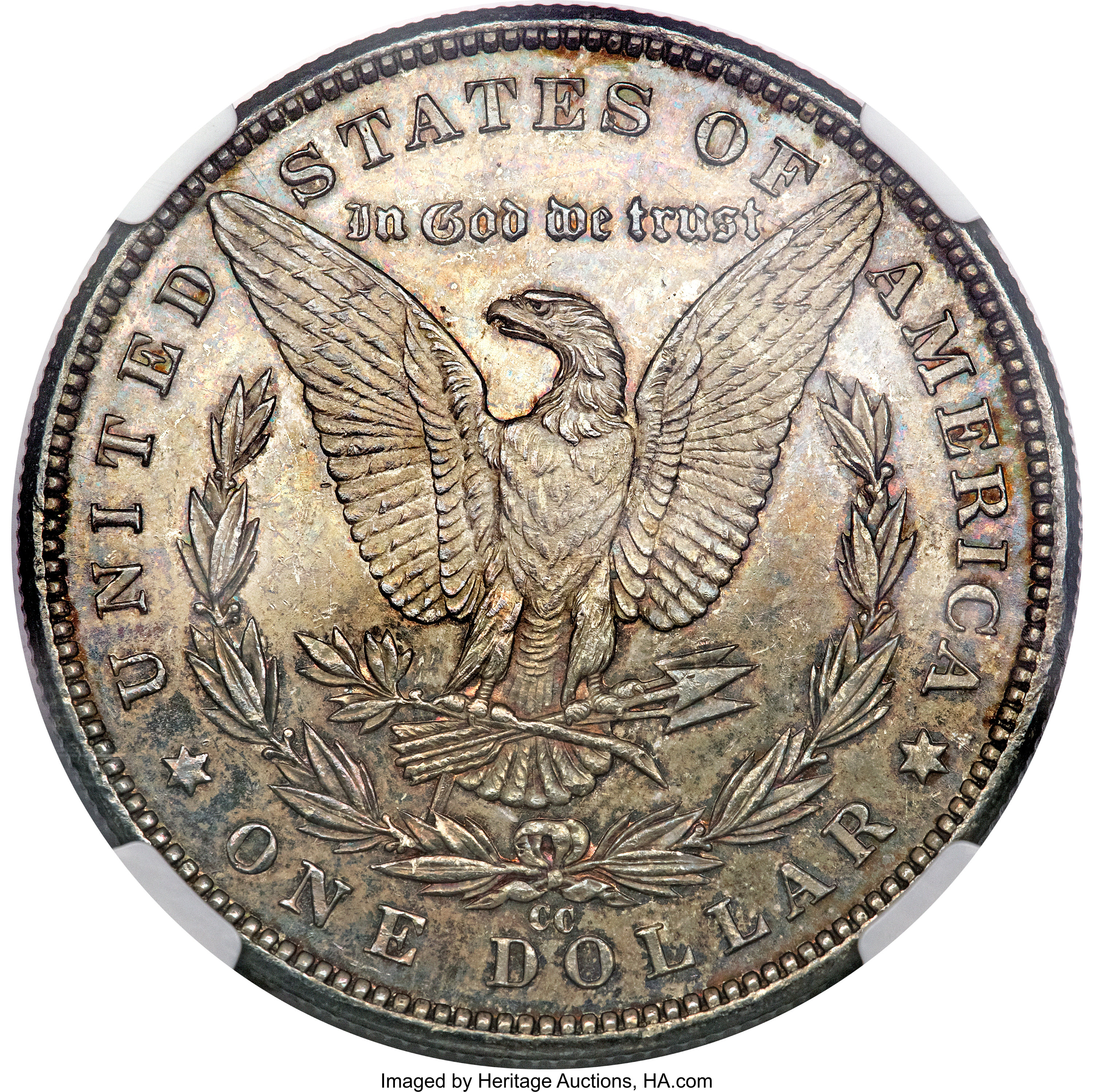image for: 1890-CC $1 Tail Bar MS62 Prooflike NGC....