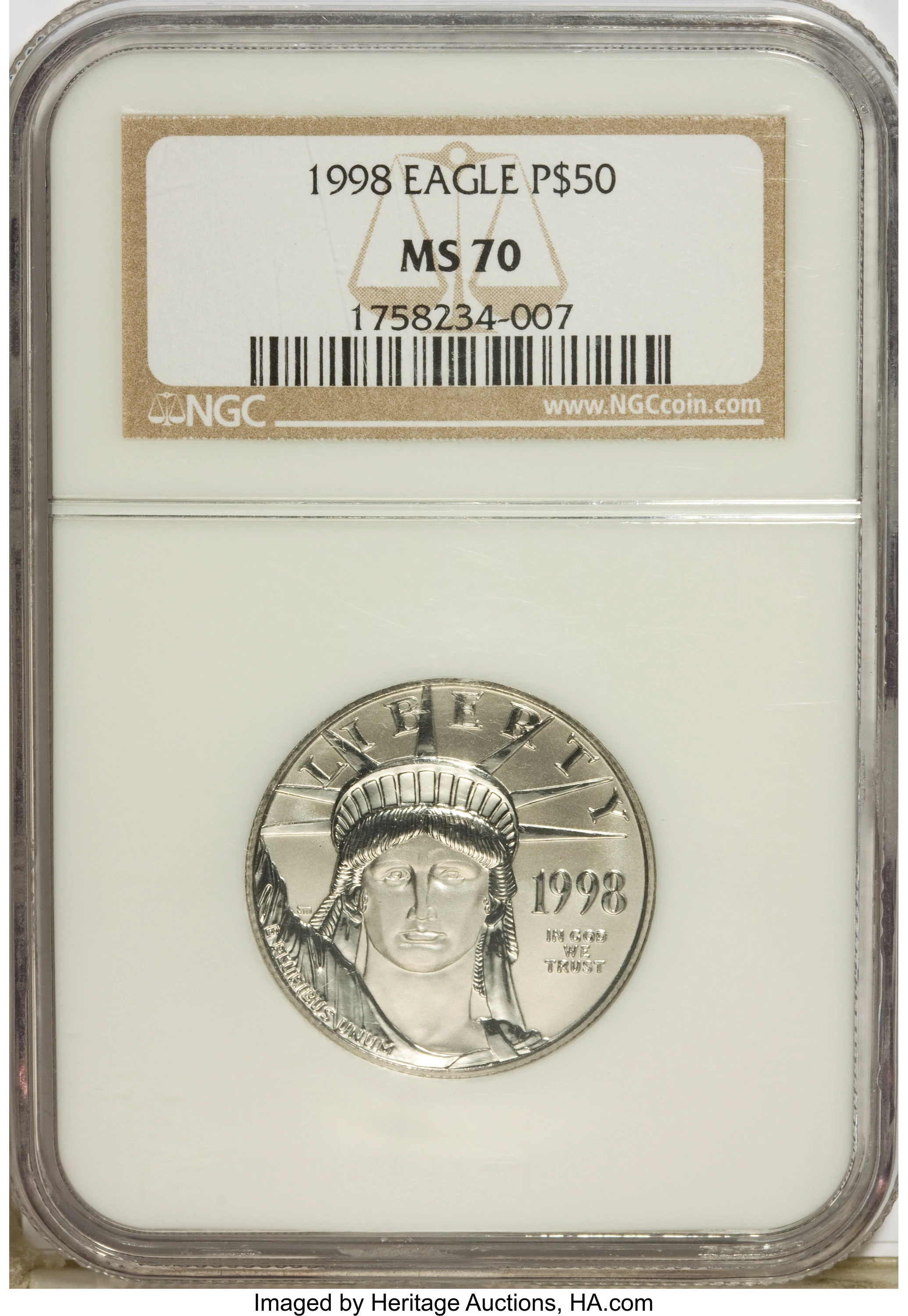 1998 $50 Platinum Eagle Values & Prices | Greysheet