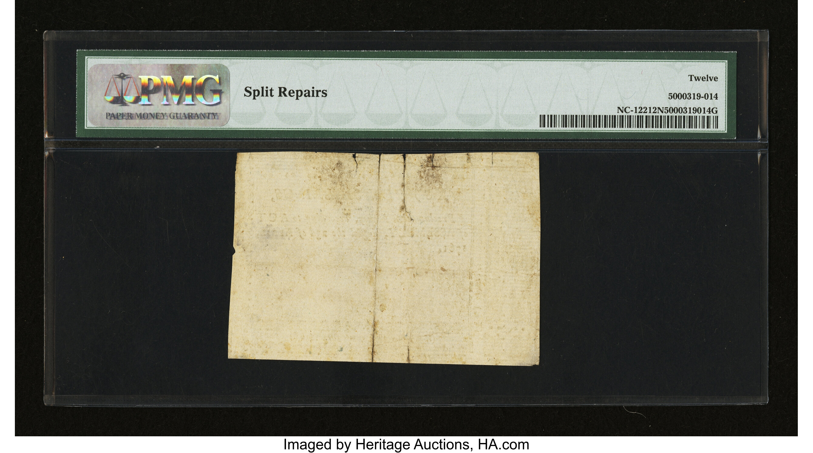 image for: North Carolina April 23, 1761 10s PMG Fine 12 Net....