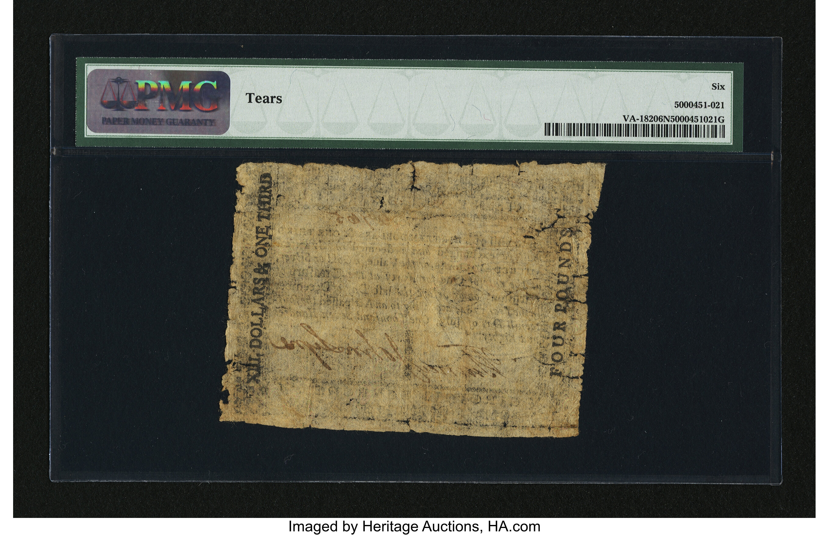 image for: Virginia July 14, 1780 $13 1/3 PMG Good 6 Net....
