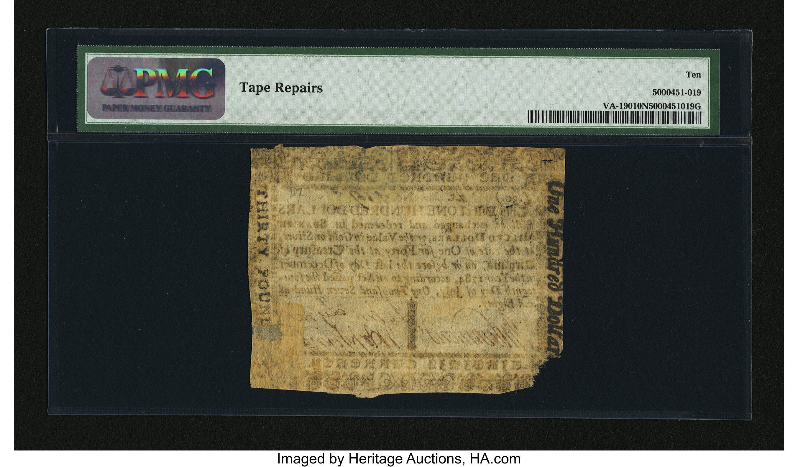 image for: Virginia July 14, 1780 $100 PMG Very Good 10 Net....