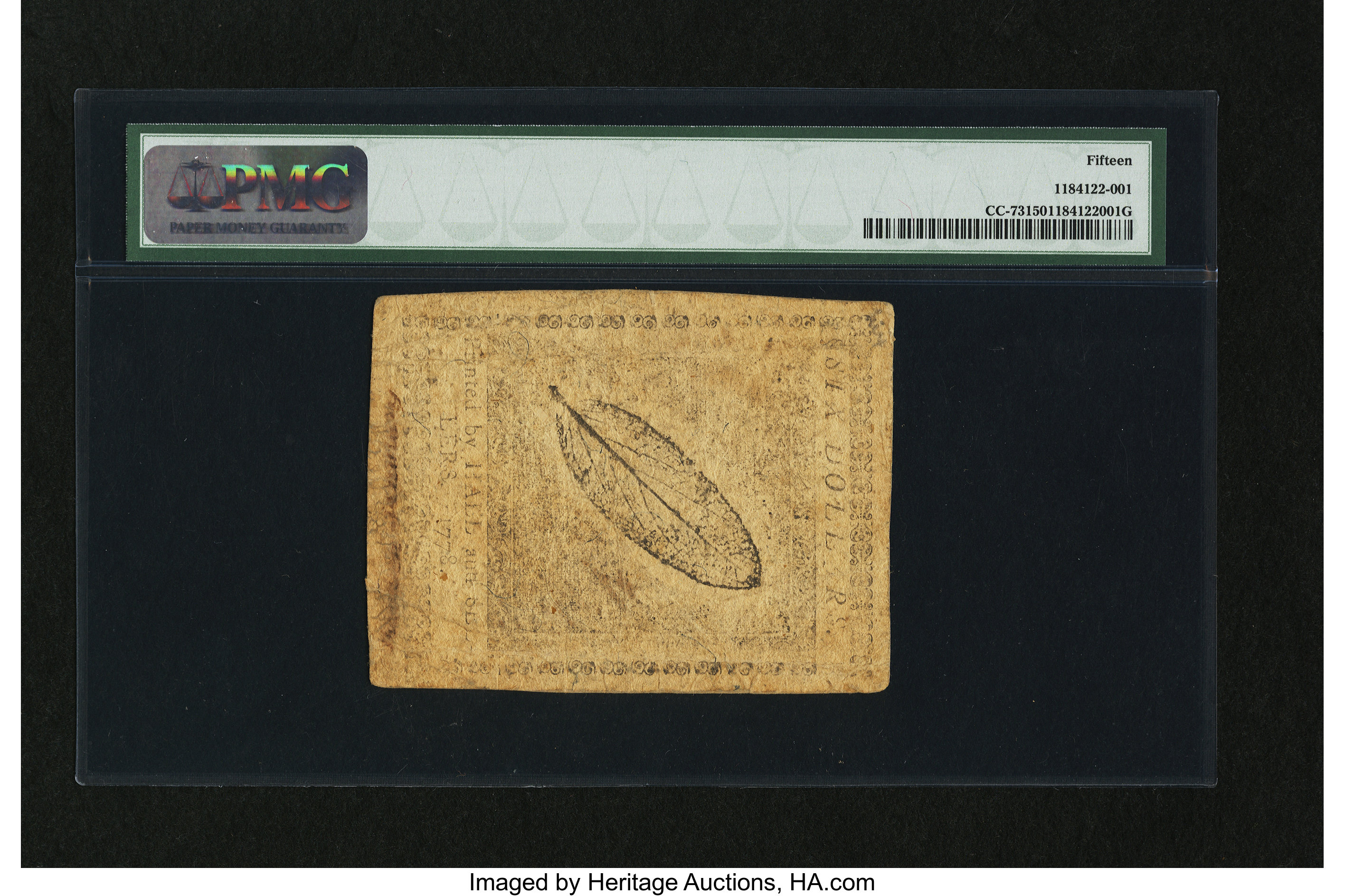 image for: Continental Currency April 11, 1778 $6 PMG Choice Fine 15....