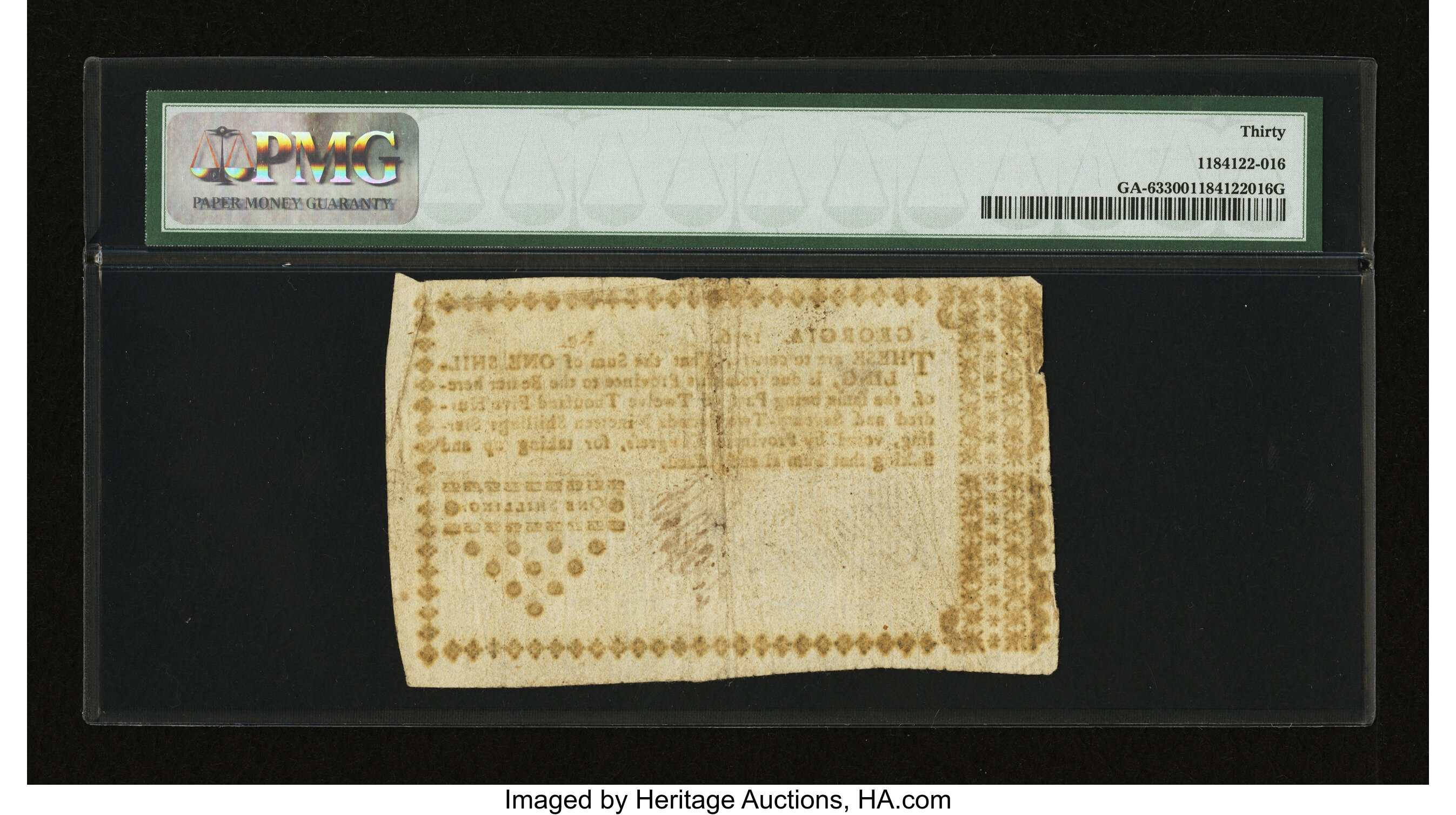 image for: Georgia 1776 1s PMG Very Fine 30....