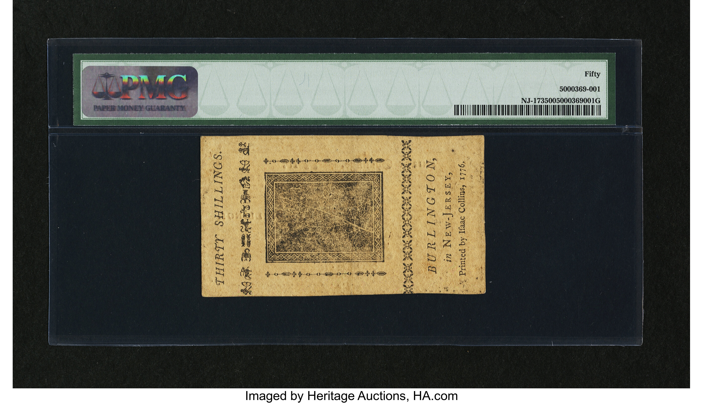 image for: New Jersey February 20, 1776 30s PMG About Uncirculated 50....