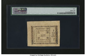 image for: South Carolina October 19, 1776 $4 PMG Extremely Fine 40....