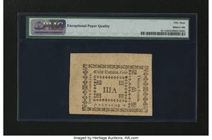 image for: South Carolina October 19, 1776 $8 PMG About Uncirculated 53 EPQ....