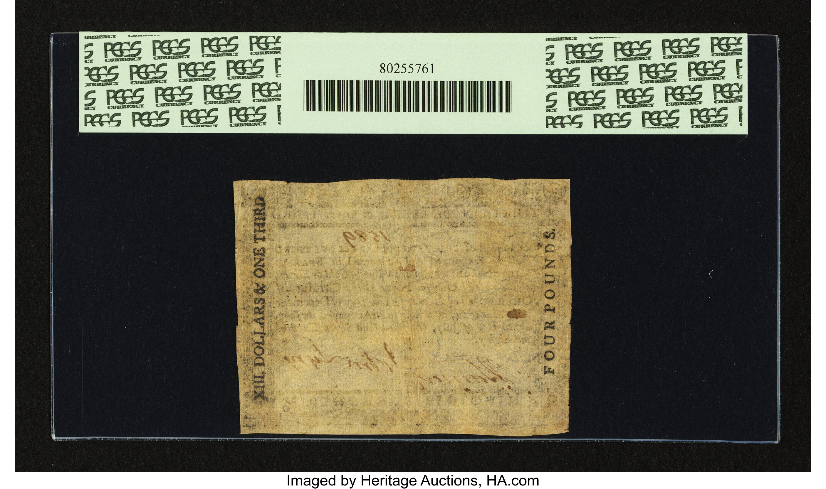 image for: Virginia July 14, 1780 $13 1/3 PCGS Very Fine 30PPQ....