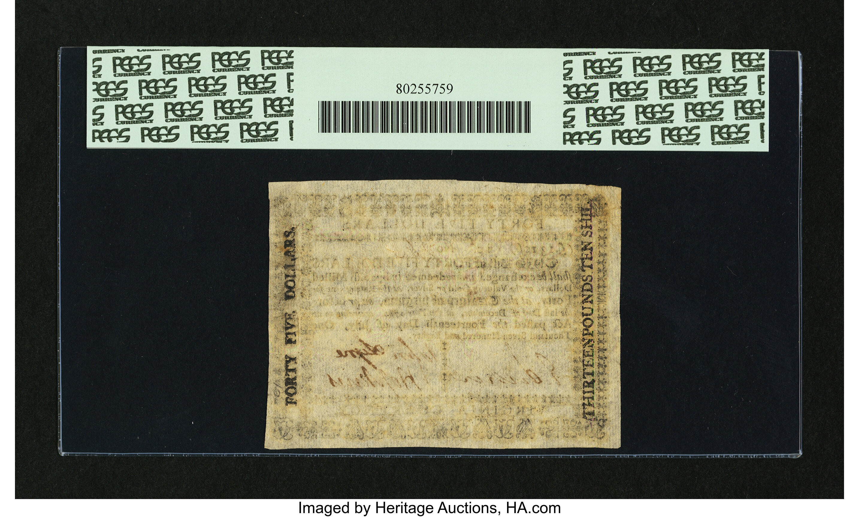 image for: Virginia July 14, 1780 $45 PCGS Extremely Fine 40PPQ....