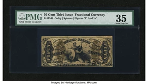 image for: Fr. 1348 50¢ Third Issue Justice PMG Choice Very Fine 35....