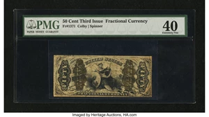 image for: Fr. 1371 50¢ Third Issue Justice PMG Extremely Fine 40....