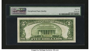 image for: Fr. 1957-B* $5 1934A Federal Reserve Note. PMG Gem Uncirculated 65 EPQ....