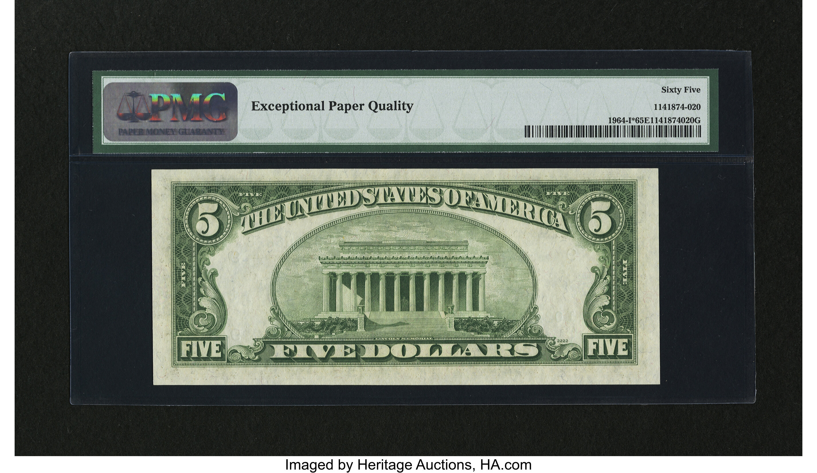 image for: Fr. 1964-I* $5 1950C Federal Reserve Note. PMG Gem Uncirculated 65 EPQ....