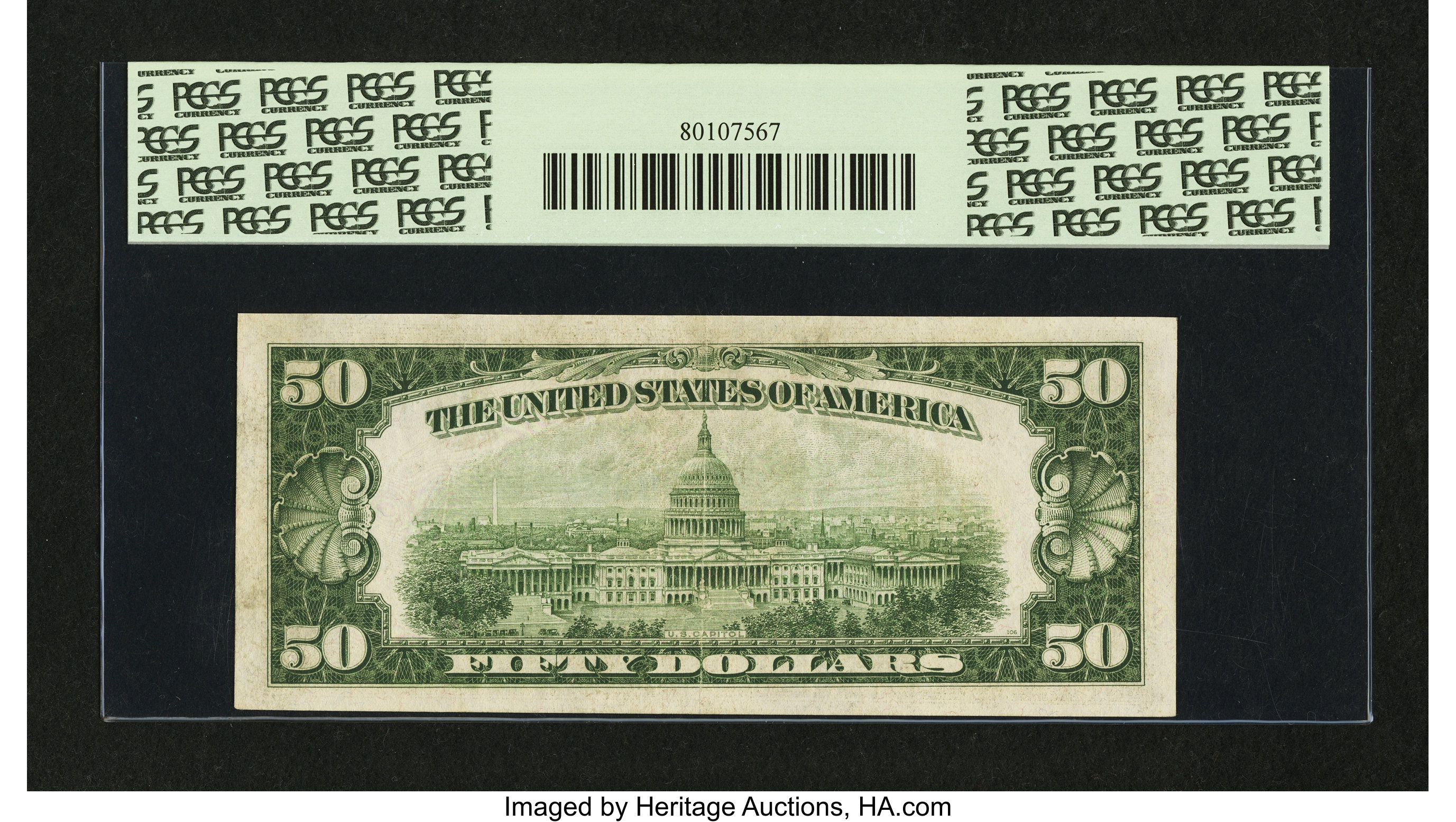 image for: Fr. 2106-G* $50 1934D Federal Reserve Note. PCGS Very Fine 35....