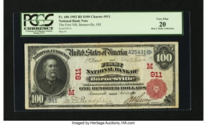 image for: Barnesville, OH - $100 1902 Red Seal Fr. 686 The First NB Ch. # (M)911...
