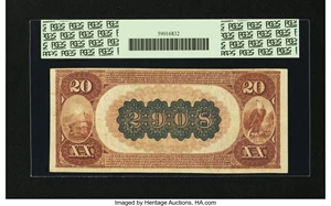 image for: Barnesville, OH - $20 1882 Brown Back Fr. 493 The Peoples NB Ch. # 2908...