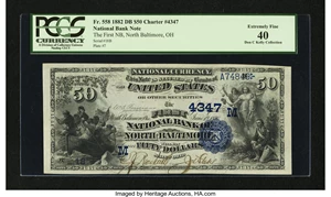 image for: North Baltimore, OH - $50 1882 Date Back Fr. 558 The First NB Ch. # (M)4347...
