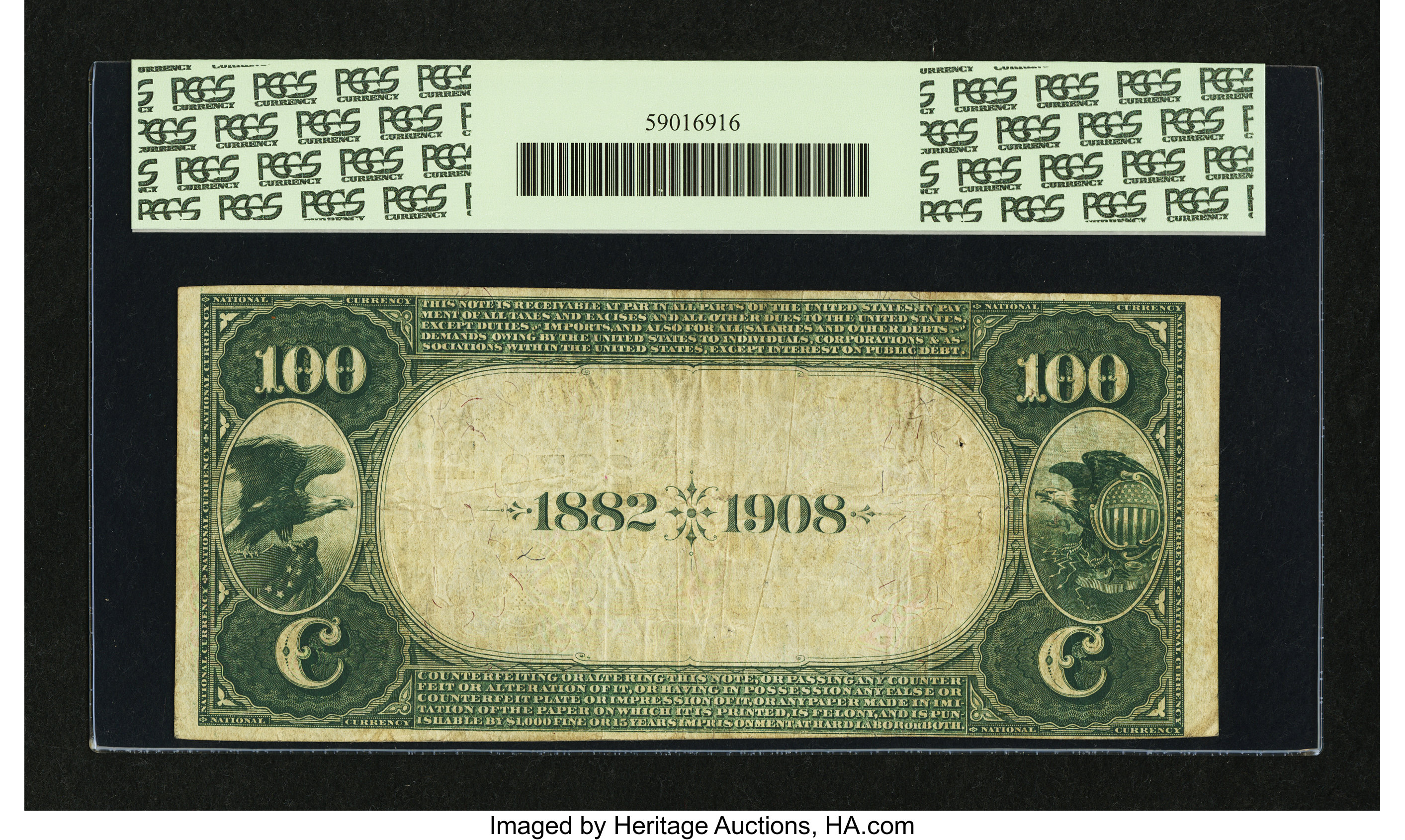 image for: Youngstown, OH - $100 1882 Date Back Fr. 568 The Mahoning NB Ch. # (M)2350...