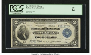 image for: Fr. 763 $2 1918 Federal Reserve Bank Note PCGS Fine 12....