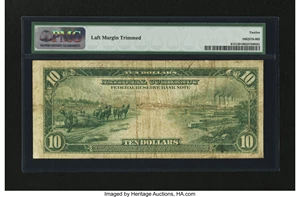 image for: Fr. 813 $10 1915 Federal Reserve Bank Note PMG Fine 12....