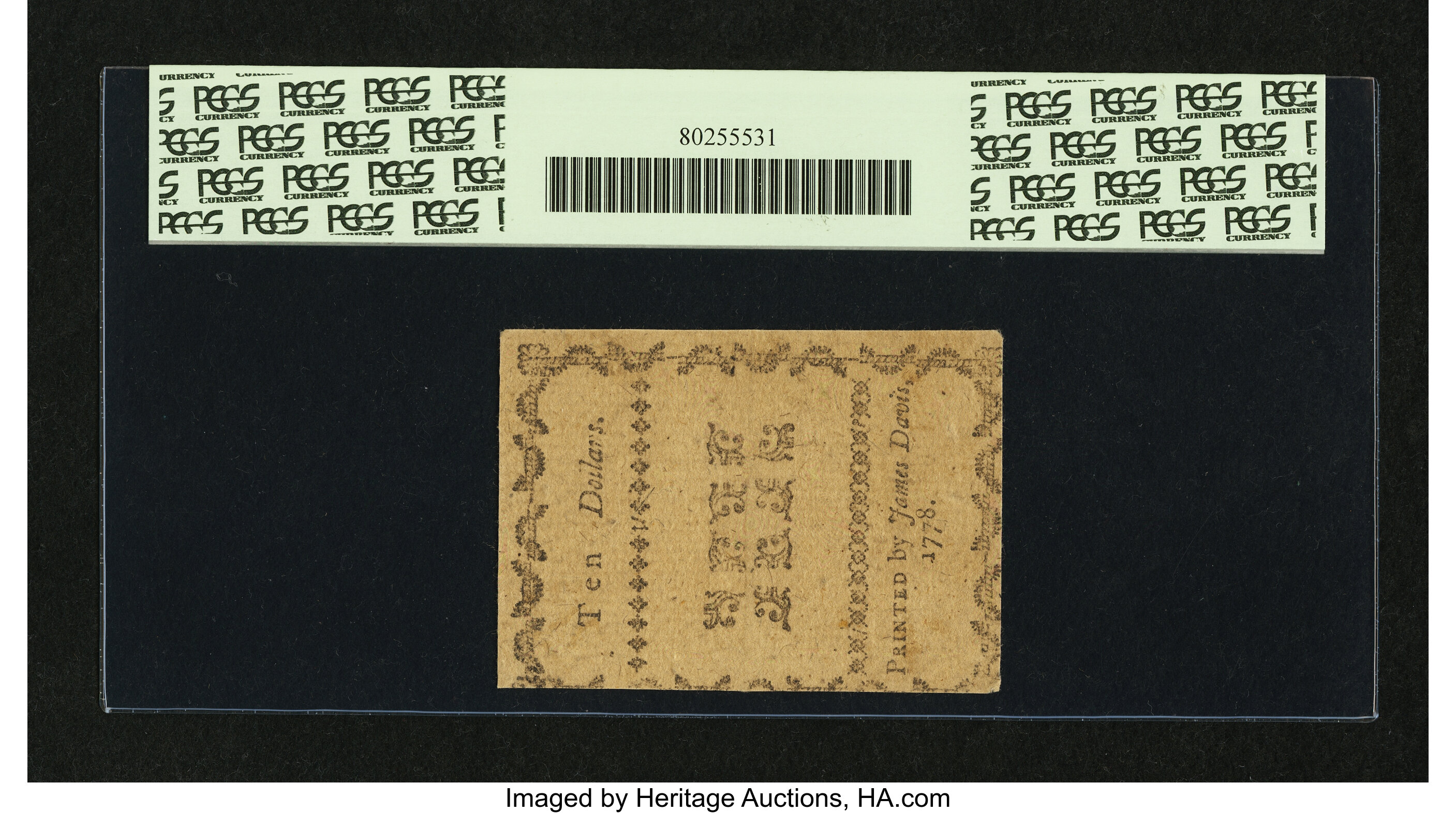 image for: North Carolina August 8, 1778 $10 PCGS Very Fine 30....