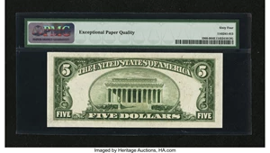 image for: Fr. 1960-B $5 1934D Federal Reserve Note. PMG Choice Uncirculated 64 EPQ....
