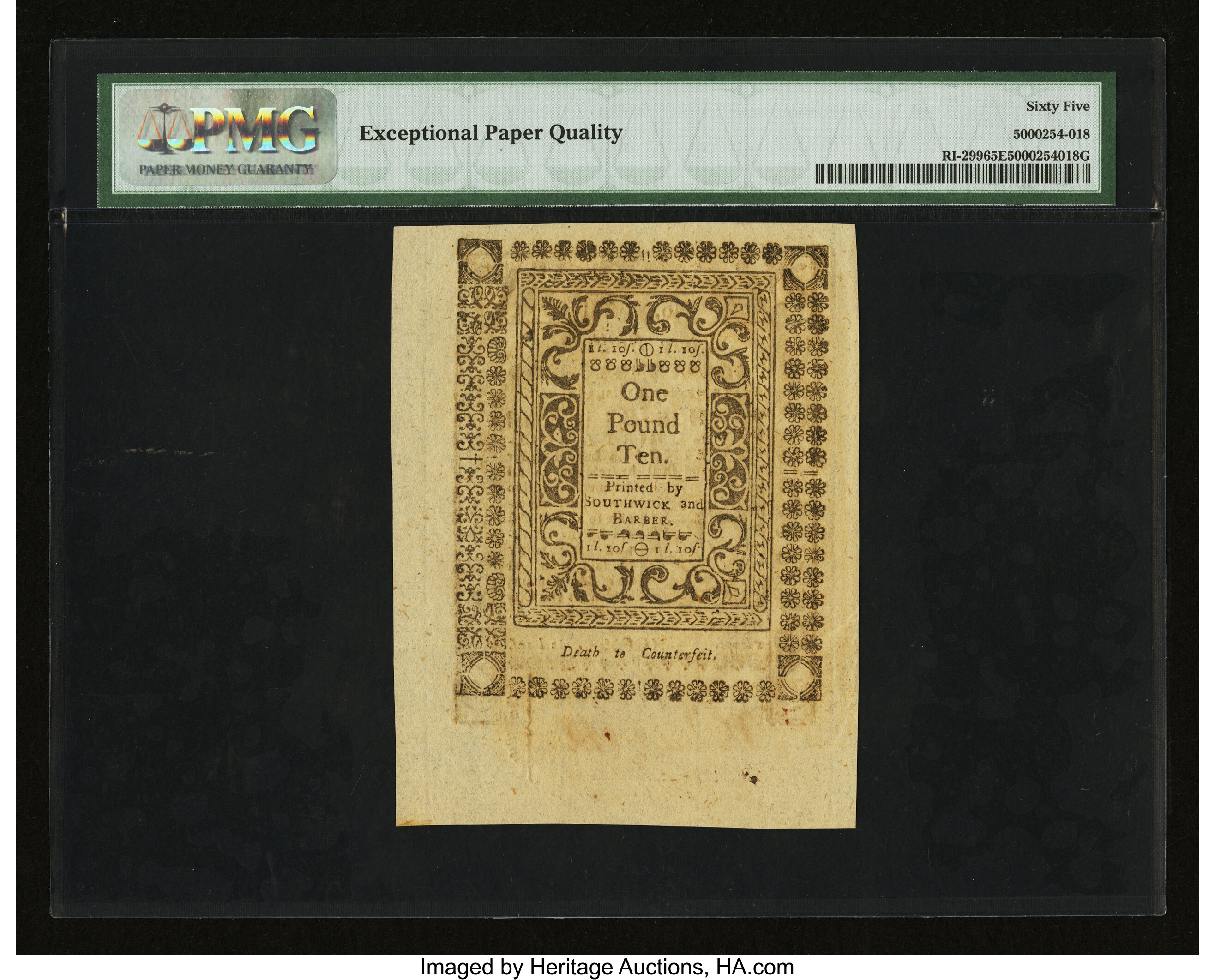 image for: Rhode Island May 1786 30s PMG Gem Uncirculated 65 EPQ....