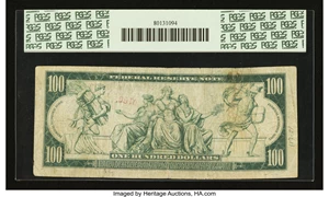 image for: Fr. 1130 $100 1914 Federal Reserve Note PCGS Apparent Very Fine 20....