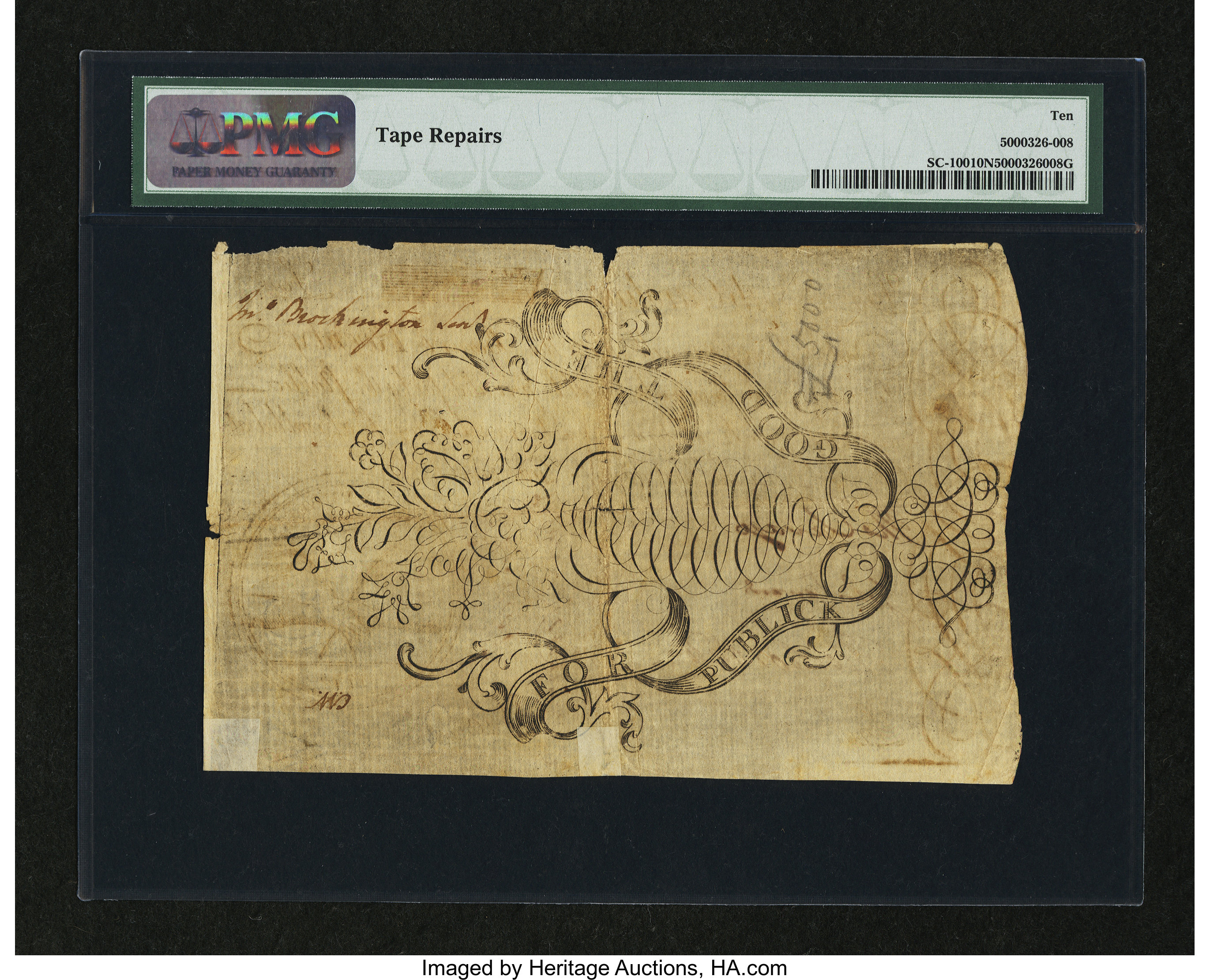 image for: South Carolina June 1, 1775 £20 PMG Very Good 10 Net....
