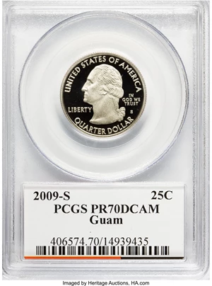 image for: 2009-S 25C Guam PR70 Deep Cameo PCGS. PCGS Population (210/0). NGC Census: (0/0). (#406574)...