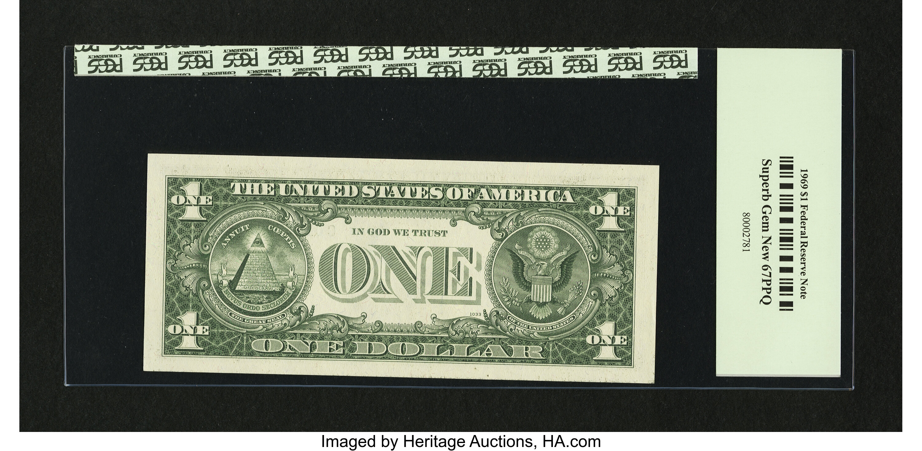 image for: Fr. 1903-C* $1 1969 Federal Reserve Star Note. PCGS Superb Gem New 67PPQ....