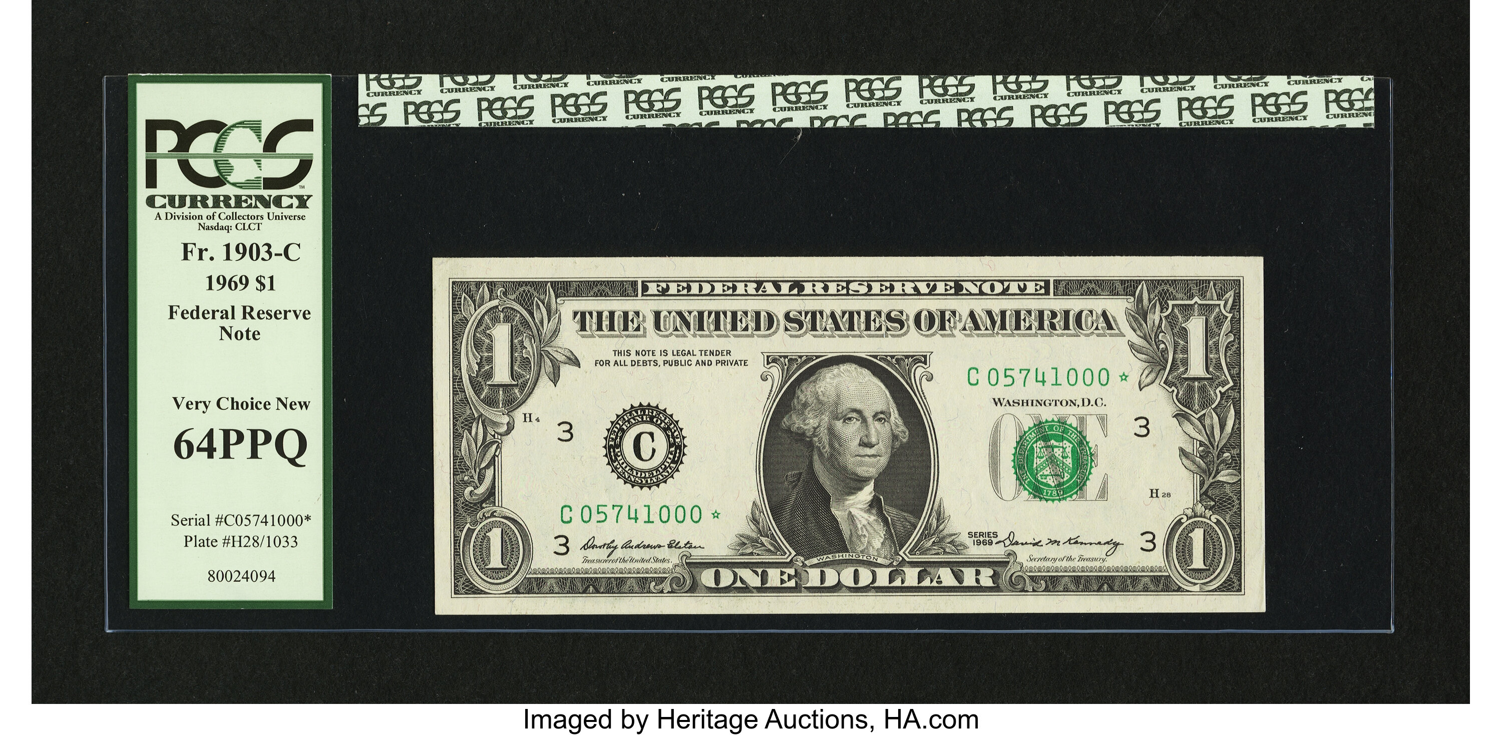 image for: Fr. 1903-C* $1 1969 Federal Reserve Star Note. PCGS Very Choice New 64PPQ....