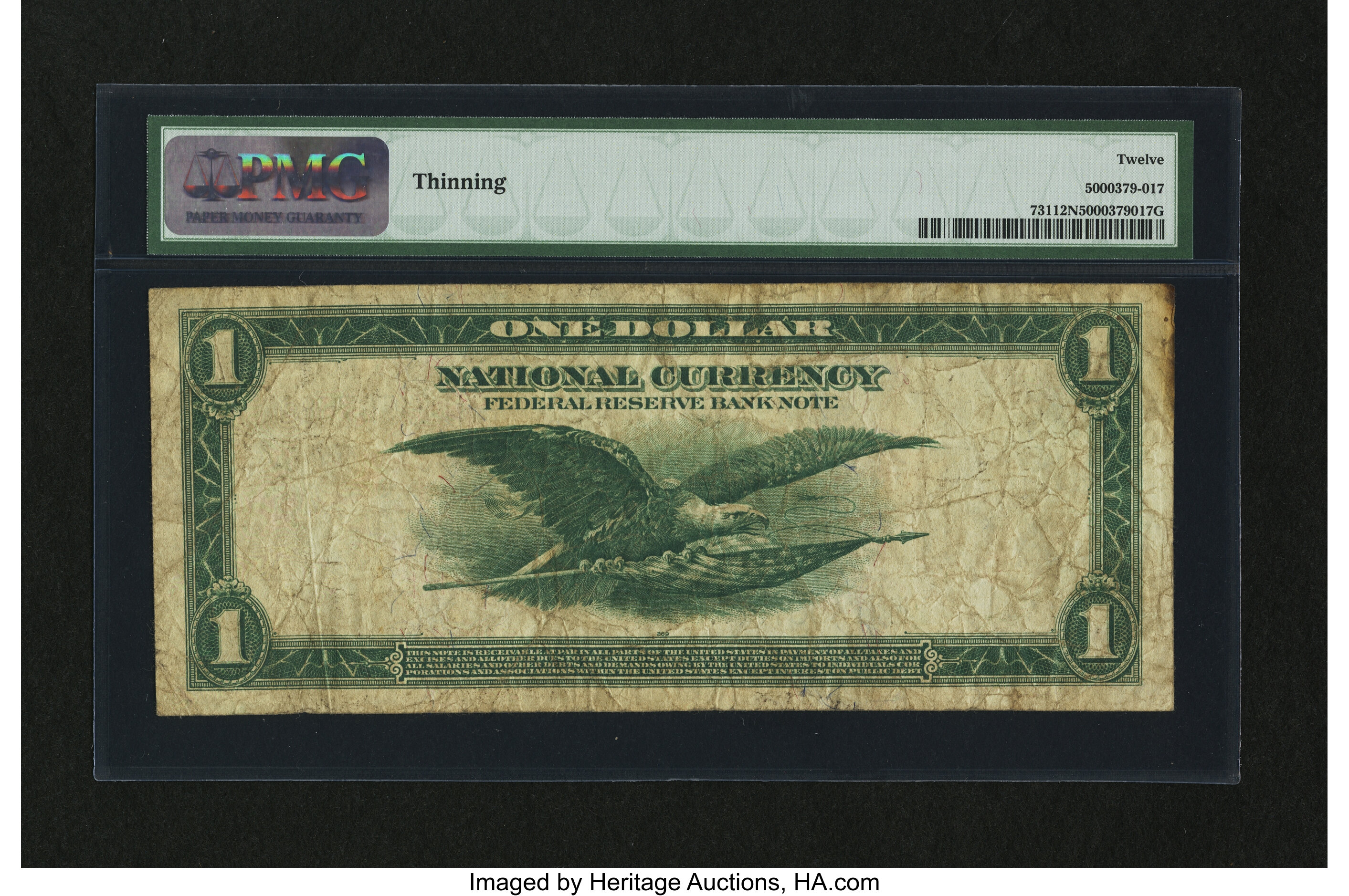 image for: Fr. 731 $1 1918 Federal Reserve Bank Note PMG Fine 12 Net....