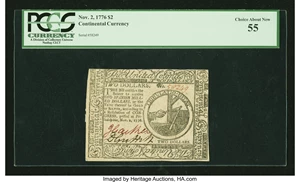 image for: Continental Currency November 2, 1776 $2 PCGS Choice About New 55....