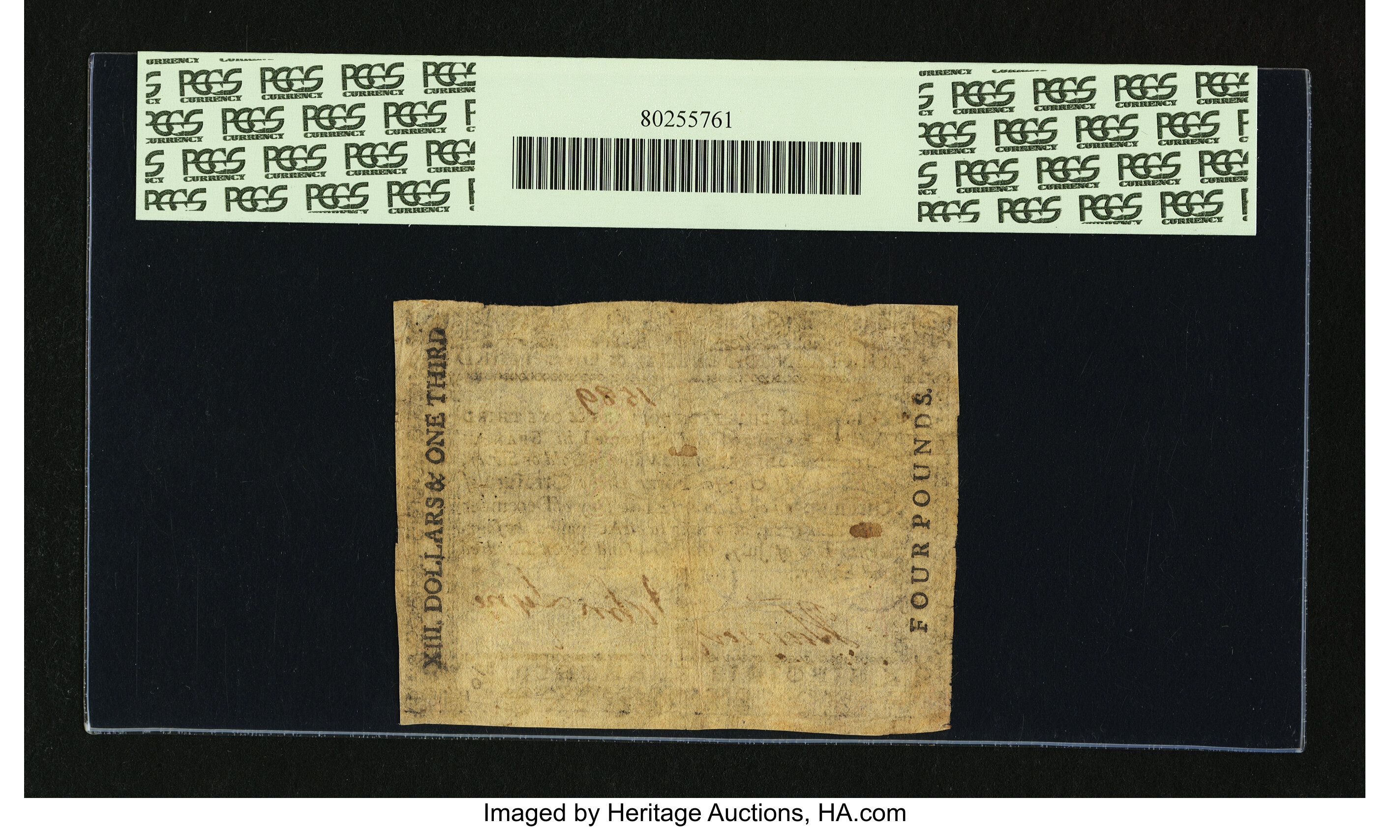 image for: Virginia July 14, 1780 $13 1/3 PCGS Very Fine 30PPQ....
