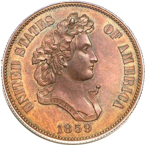 image for: 1859 P50C Half Dollar, Judd-240, Pollock-296, R.5, PR62 Brown PCGS....