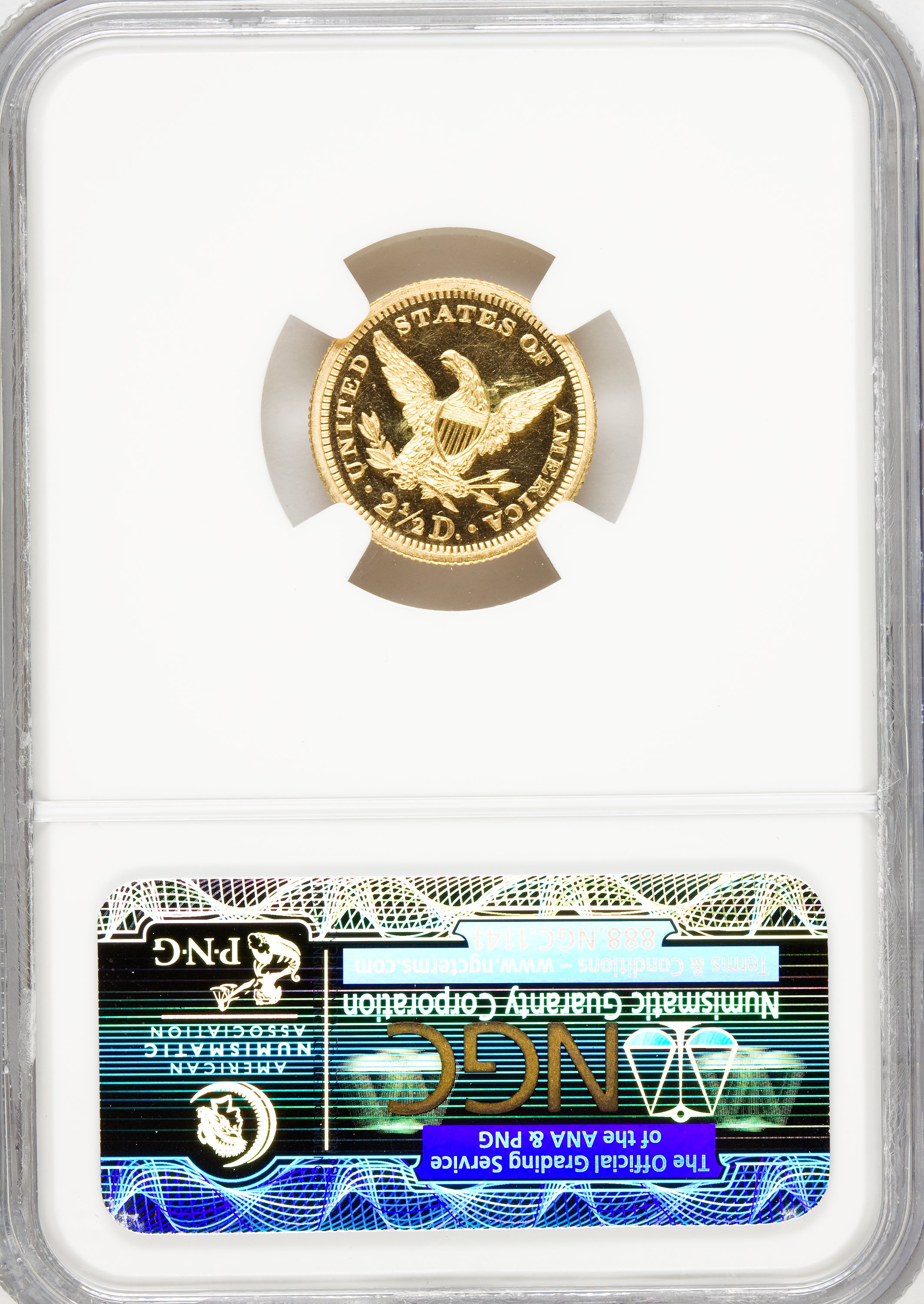 image for: 1869 $2 1/2 PR64 Ultra Cameo NGC. CAC....